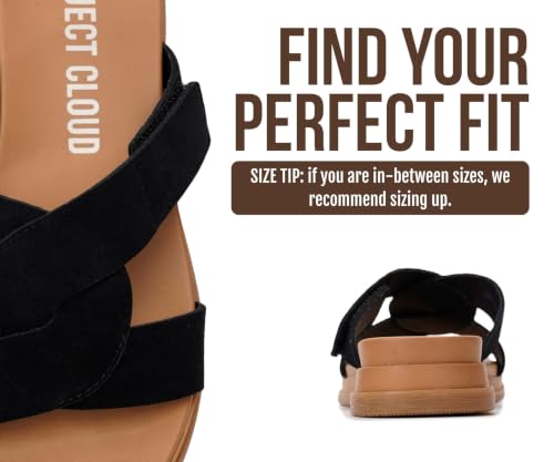 Image of Project Cloud Wedge Sandals for Women 2026 - Comfortable Soft & Plush Insole Strappy Womens Sandals with Lightweight and Non-Slip Durable Outsole