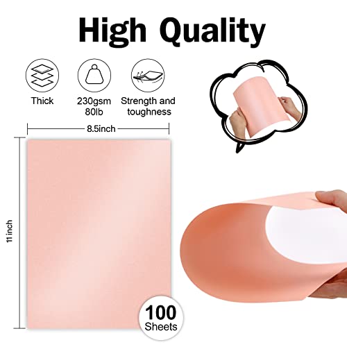 100 Sheets Pink Shimmer Cardstock 8.5 X 11 Iridescent Paper, Goefun 80Lb Card Stock Printer Paper For Invitations, Certificates, Crafts, Diy Cards #TOP1