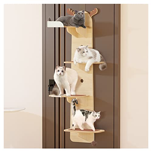 Torre De Escalador De Gatos, Condominio De Gato De Varios Niveles Para Casa Interior, Diseño De Colgantes De Puerta, Tablero De Estantes De Nubes, Árbol De Gato Que Ahorra Espacio Con Áreas De Juego P