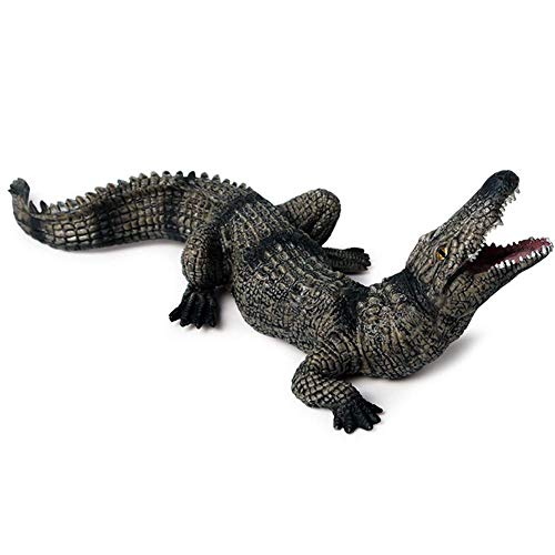 Zhuan Crocodile Statue Outdoor Garden Animal Model Sculpture Home Decoration Collection Ornaments Children's Toys Gifts 21.5 X 8.5 X 6Cm #TOP18
