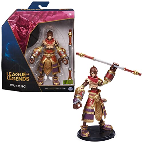 LEAGUE OF LEGENDS - FIGURINE PREMIUM 18 CM WUKONG - Figurine Articulée Wukong 18 cm A Collectionner - Avec Détails Qualité Et 2 Accessoires - Collection Champion - 6062872 - Jouet Enfant 12 ans et +