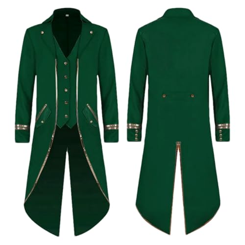 Veste médiévale homme dorée mi-longue de style punk gothique résistant