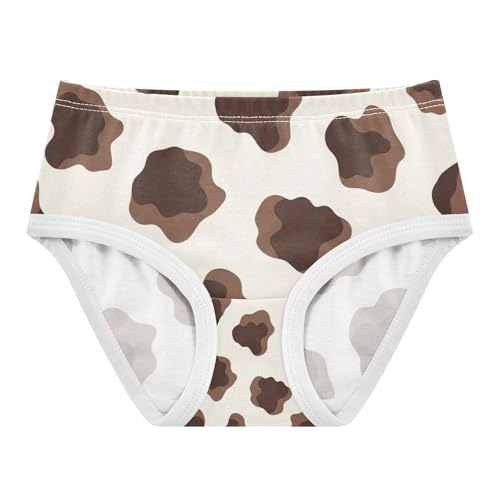 Toddler Briefs, Brown Leopard Girls' Cotton Brief Underwear, 2–8 Years