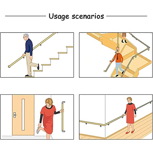 Rampe de escalier en bois 280 cm avec supports de fixation murale