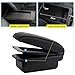 AULPHIKE Compatible with Toyota Avanza Rush Armrest Car Center Console Organizer Armrests Double Layer Storage with 3 USB（Black）