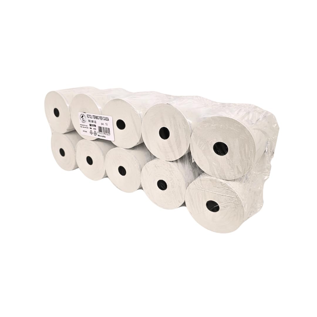 Carta Termica 80x80x12mm 20 Rotoli BPA Free Omologati per Stampante Fiscale POS Epson