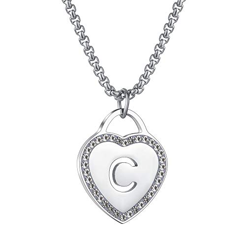 Bijoux pour petite amie en acier inoxydable poli au design pur amour coeur