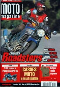 MOTO MAGAZINE [No 164] du 01/02/2000 - comparatif roadsters, honda , yamaha, kawasaki et suzuki essai, la triumph 955 sprint rs casses moto, le grand deballage...