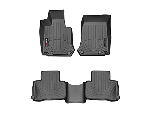 WeatherTech Custom Fit FloorLiners for Mercedes AMG GLC 43, AMG GLC 63, AMG GLC 63 S, GLC SUV, GLC-Class, AMG GLC 63 S Coupe - 1st & 2nd Row (44898-1-2), Black