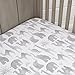 NoJo Elephant Tribe Grey and White 100% Cotton Fitted Crib Sheet