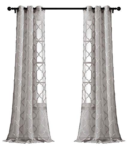 Lush Decor Avon - Tende A Pannello Per Finestra, 213,4 X 96,5 Cm, Colore: Grigio