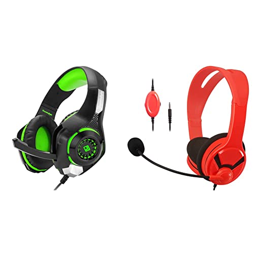 Image of Cosmic Byte GS410 Wired Over-Ear Headphones with mic and for PS5, PS4, Xbox One, Laptop,+AmazonBasics Gaming Headset - Compatible with Nintendo Switch, Xbox One, Playstation 4 a