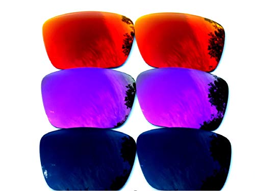 Galaxylense Replacement Lenses for Oakley Fuel Cell Black&Purple&Red Color Polarized,FREE S&H. 3 Pairs