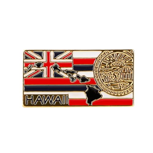 Image of State Shaped Map Lapel Metal Pin Enamel Brooch Keepsake Beautifully Designed for Backpack Hat