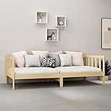 Dieses multifunktionale Tagesbett aus Holz kann tagsüber als Sofa und nachts als Bett verwendet werden, um z. B. eine schnelle Lösung für Übernachtungsgäste zu bieten.