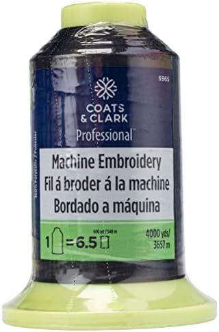 Coats & Clark Professional Machine Embroidery Thread, 3000 yds, Black