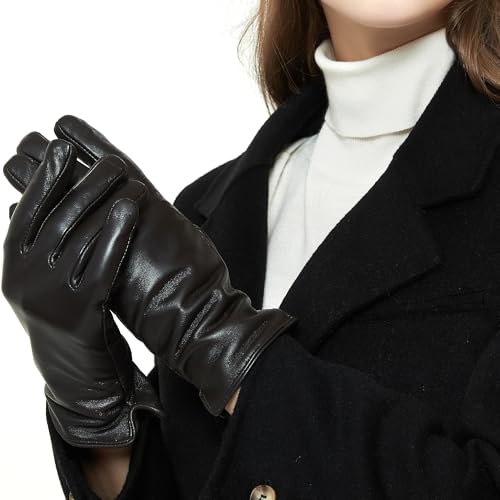 Guantes de piel para mujer ZLUXURQ el remedio definitivo contra las manos frías en invierno