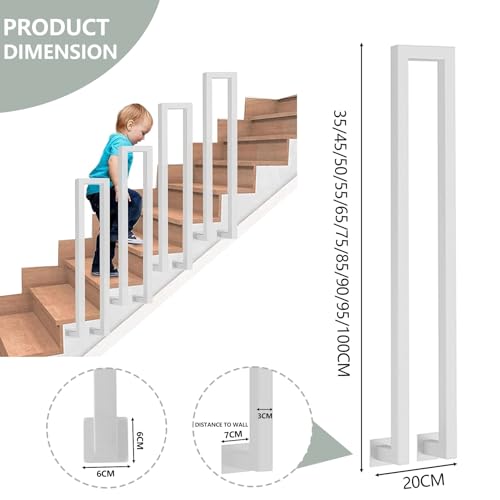 Rampe d'escalier robuste en fer forgé avec fixation latérale stable