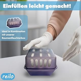 reilo 24x 450g Luftentfeuchter Granulat (Calciumchlorid), Raumluftentfeuchter im Vliesbeutel, Nachfüllpacks für Entfeuchterboxen 400 bis 1200 g, Lufttrockner für Wohnräume, Schlafzimmer, Keller