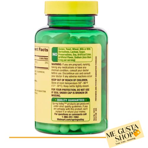 Spring Valley Rapid-Release Magnesium Citrate Dietary Supplement, 100 Mg, 100 Count + Me Gustas Sticker #TOP2