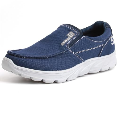 Men's Fashion Canvas Loafers Casual Lightweight Breathable Stretch Flats Outdoor Walking Fit Shoes