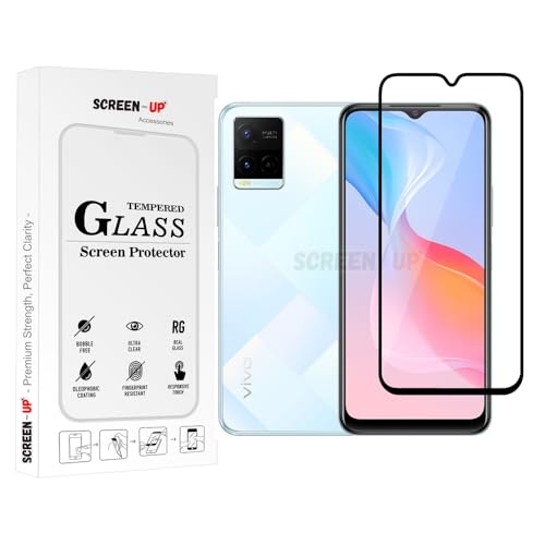Image of ScreenUp Tempered Glass For vivo Y21 - Ultra Clear, 9H Scratch Resistant, Full Coverage, Easy Install Screen Protector
