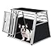 Hund und günstig Kaufen-EUGAD Hundetransportbox Alu Hundebox Reisebox Autobox für große Hunde Husky Samojede Weimaraner Border Collie Chow-Chow Shetland Sheepdog B80 x H65 x T65 cm 0007LL