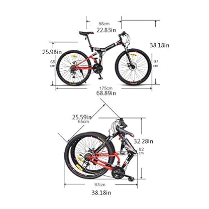 Zunruishop Klappräder 26 Inches Faltbarer Fahrrad, Licht und bewegliches Fahrrad Mountainbike, Variable Speed ​​Fahrrad, Erwachsene Falträder Klapprad Faltrad Fahrrad (Color : B) – Bild 3