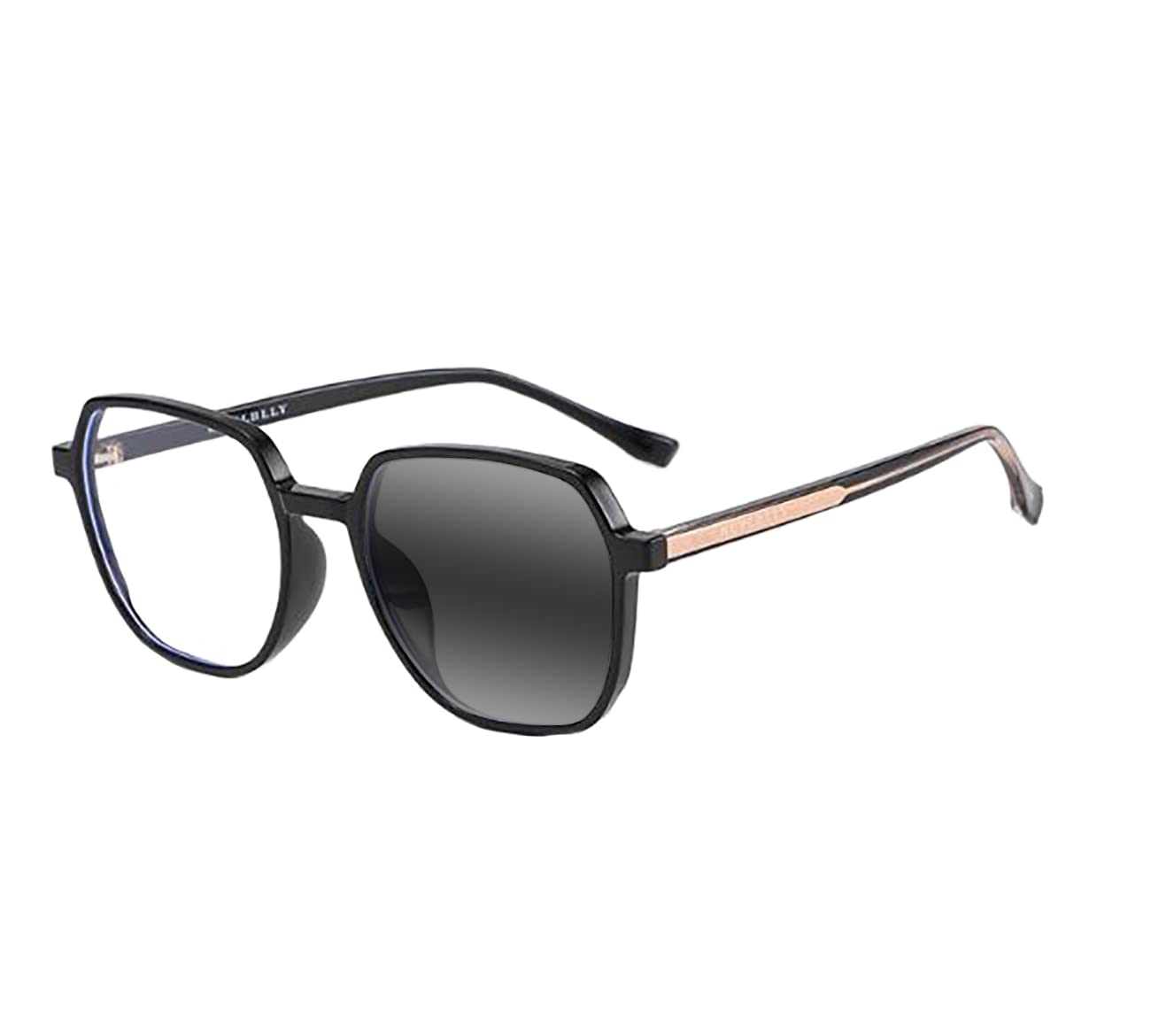 Bifocal Women Retro Square Bifocal Line Transition Photochromic Reading Glass +1.0 ~+3.0 (Black, 1.75, multiplier_x)