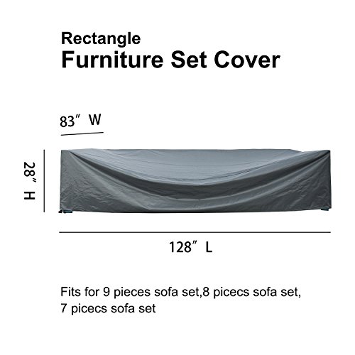 Patio Furniture Set Cover Outside Sectional Sofa Set Covers Outdoor Table and Chair Set Covers Water Resistant Heavy Duty 128" L x 83" W