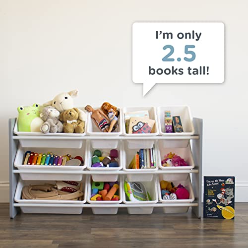 Image of Humble Crew Made for Me Kids Toy Storage Organizer with 12 Storage Bins, Grey /White