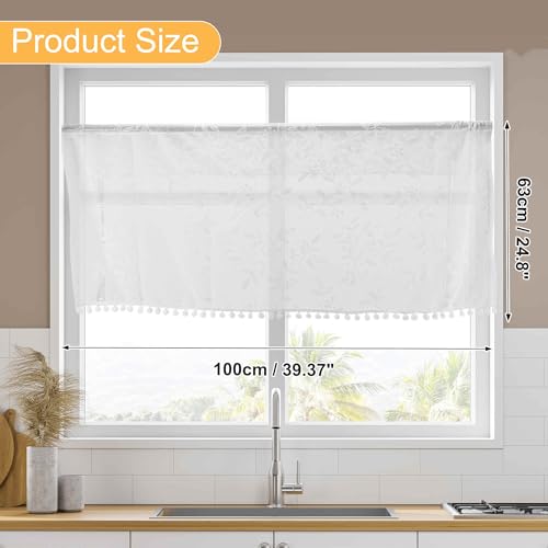 Rideaux à motifs de feuilles en polyester avec finition originale côté boule - 3