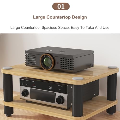 Image of Modern Stereo Cabinet & AV Media Stand, Record Player Storage Rack with Ample Space for CDs, DVD Players(Red,50x47cm /19.7x18.5in)