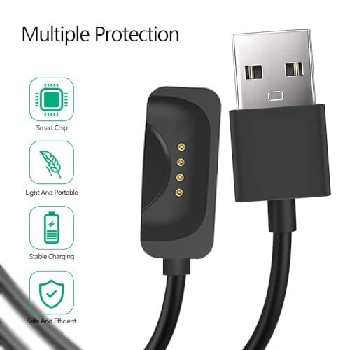 Smart Watch Charger Intended for OnePlus Watch 2 Replacement Magnetic Watch USB Charging Cable Cord Accessories for OnePlus Watch 2 Smartwatch - 3.3FT (Black)