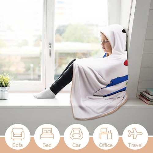 Couverture à capuche El Salvador pour voyage maison et lit doudou - 7