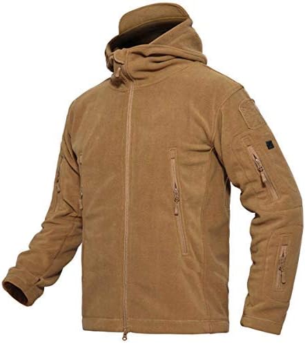 BIYLACLESEN Softshell Jacket Men Jacket Fleece Jacket Military Jacket Men Hiking Jacket Fishing Jacket Waterproof Jackets for Men Sand
