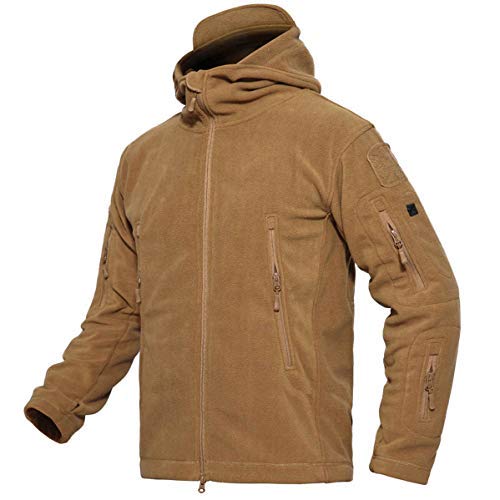 Biylaclesen Softshell Jacket Men Jacket Fleece Jacket Military Jacket Men Hiking Jacket Fishing Jacket Waterproof Jackets For Men Sand #TOP16