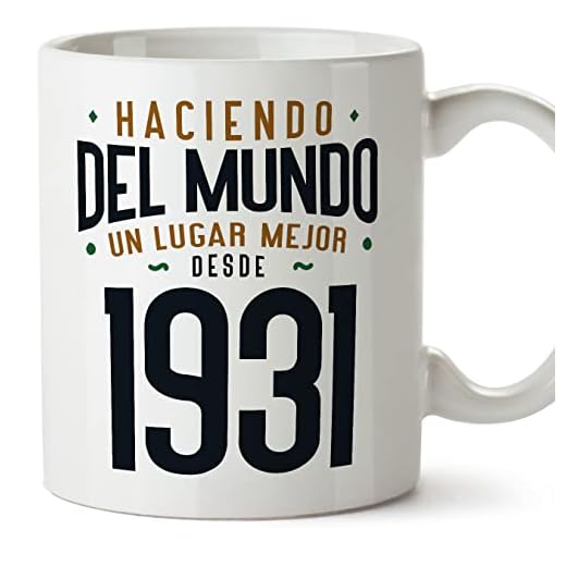 MUGFFINS Tazas 1931 Cumpleaños - En Español - Haciendo del Mundo un Lugar Mejor - 11 oz / 330 ml - Regalo original y divertido