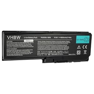 vhbw 1x Akku kompatibel mit Toshiba Satellite P305, X200, P305D, X205, P300D, P300, P205D, P205 Notebook (6600 mAh, 11, 1 V, Li-Ion)