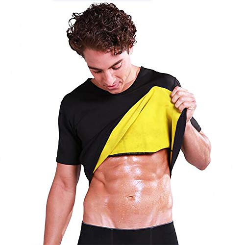 Nishore Homens treino sauna terno neoprene camisa de suor de manga curta camisa shaper do corpo trei