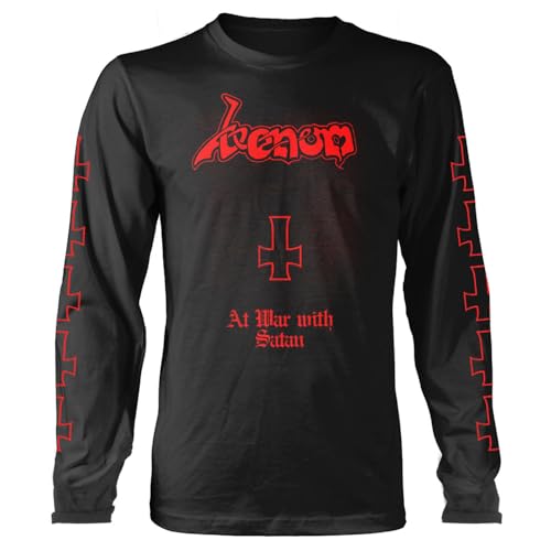 Venom At War with Satan Rouge t-shirt manches longues en coton haut de gamme durable