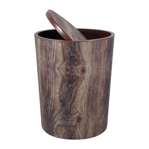 Mipcase basura Papelera de oficina papelera de baño con tapa papelera para dormitorio CAN Trasa de escritorio basurero lavabo del baño papelera para cocina páginas Marrón
