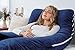 AngQi Pregnancy Body Pillow, U Shaped Full Body Pillow with Removable Velvet Cover, Navy Maternity Pillow