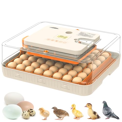 Incubators for Hatching Eggs with Automatic Egg Turning and Humidity Control, 56 Eggs Incubator, Auto Temperature Control, LED Egg Candler, Hatch Day Count, for Chicken, Duck, Goose, Quail, Parrot