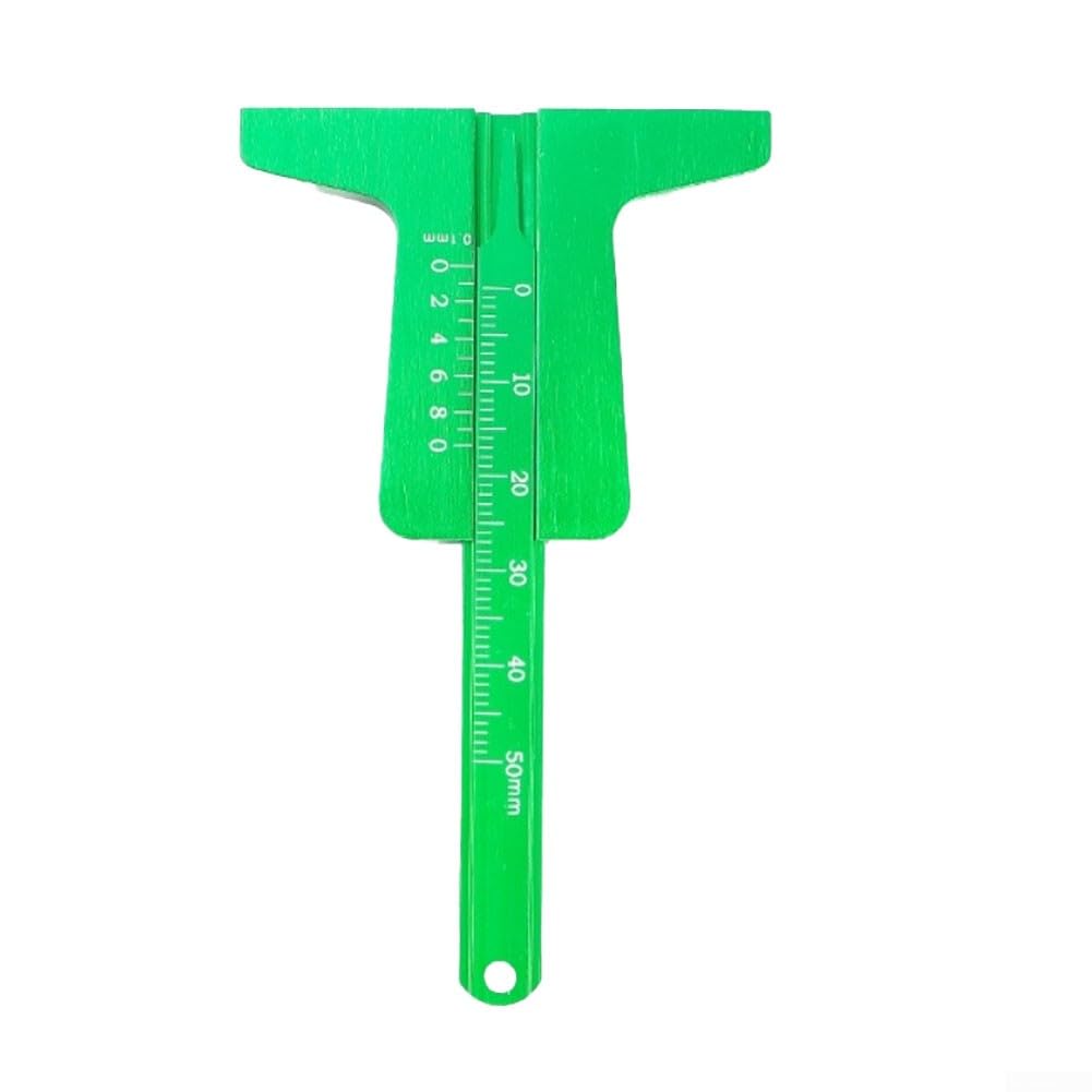 Misuratore di profondità del battistrada, da 0 mm a 50 mm, in acciaio inox, strumento di misurazione per auto, moto, camion, rimorchi, sonda resistente, design compatto (argento)