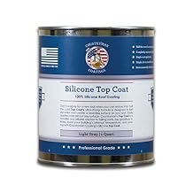100% Silicone Roof Coating for RVs, Campers & Flat Roofs - Waterproof Seal for Leaks, Cracks & Seams - Ponding Water Resistant - Quart Light Gray