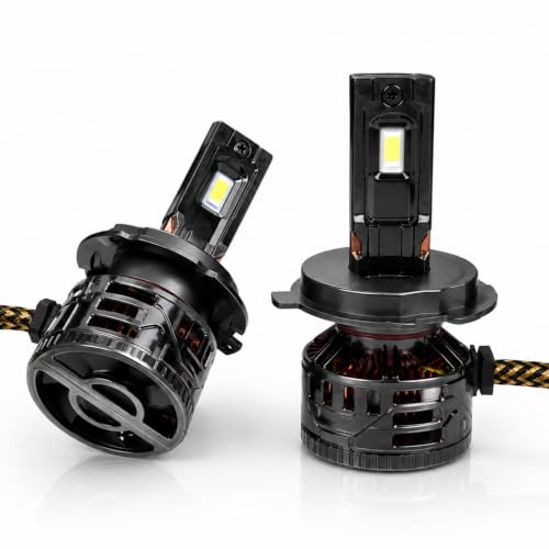 Image of VECTRON 9012 LED Headlight Bulb for Car, 6000K Cool White, with Cooling Fan, IP68 Waterproof, 400W, Set of 2