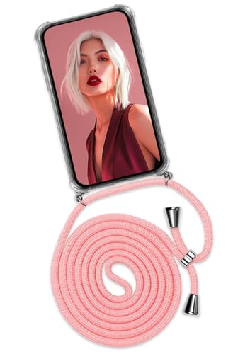 Coque cordon Samsung Galaxy A22 5G antichoc et ajustable rose