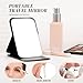DUcare Mini Folding Mirror Portable Travel PU Portable Adjustable Rectangular Ultrathin Vanity Mirror with Stand, for Travel, Camping,Home
