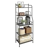 GHQME 5 Tier Metal Standing Shelf Space Saver, Storage Tower Rack for Kitchen Bathroom, Storage Shel